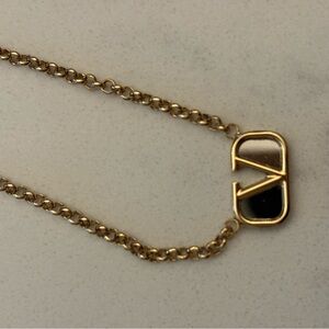 Genuine Valentino Garavani Gold tone Chain Necklace 34”